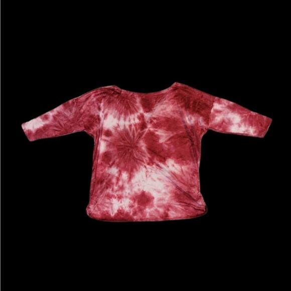 Fashion Nova off-the-shoulder red tie dye crew neck open twisted back size small - Picture 1 of 4